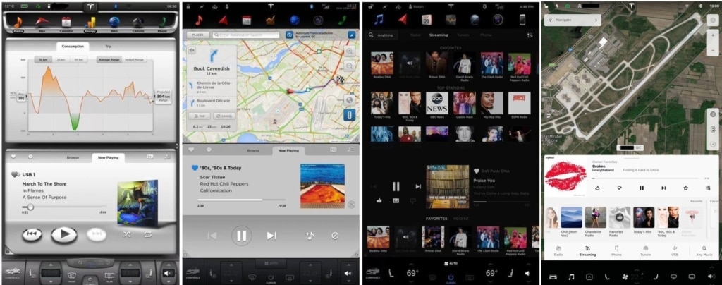 Tesla user interface evolution